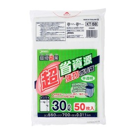 Japacks Environmental Strategy Poly Bags, 30L 50 Pieces, Translucent, Strong Trash Bags