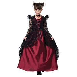 California Costumes, Gothic Lace Vampire, Child Large, Black/Red