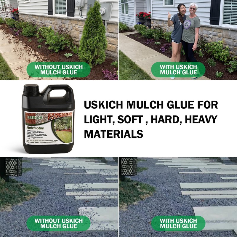 Mulch Glue for Landscaping, 88 0Z Rock Glue,Fast-Dry No-Toxic Long-Lasting