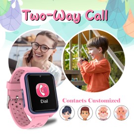 Retysaz Smartwatch Kinder, Spiele, Telefon für Mädchen und Jungen (Pink)