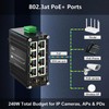 Htfoevrxs Industrial Managed 8-Port Gigabit PoE+ Switch with 2 SFP