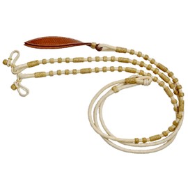 WeavingCraft White Rawhide Rope & Natrual Knots Raw Hide Leather Horse Tack Hand-Braided Romal Romel Reins Ranch Rope/Rope Reins-8.5 Ft, 52' Romel