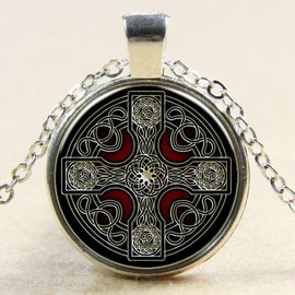 Fashion Jewelry CELTIC CROSS CRUCIFIX  Pendant 18" Sterling Silver 925 necklace chain female men