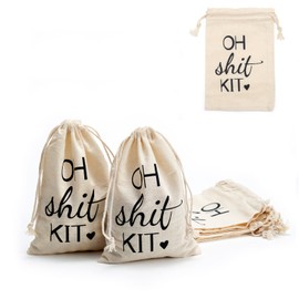 LOOKSGO 10 Pcs 4x6 Inch Hangover kit Wedding Party Favors for Bachelorette Party Cotton Hangovers Drawstring Bag