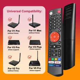 V3 Plus/Pro Voice Remote Control Compatible for Vseebox V5 Pro vSeeBox V5Pro/V3Pro/V2Pro/V1Pro/V3Plus/,V1/V2,V1 Max/Elite/Max，Replacement Learning Bluetooth Remote Control