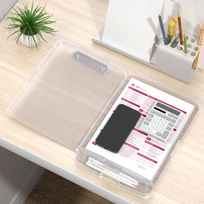 Rimilak Plastic Clipboard with Storage, 8.5 x 11 High Capacity