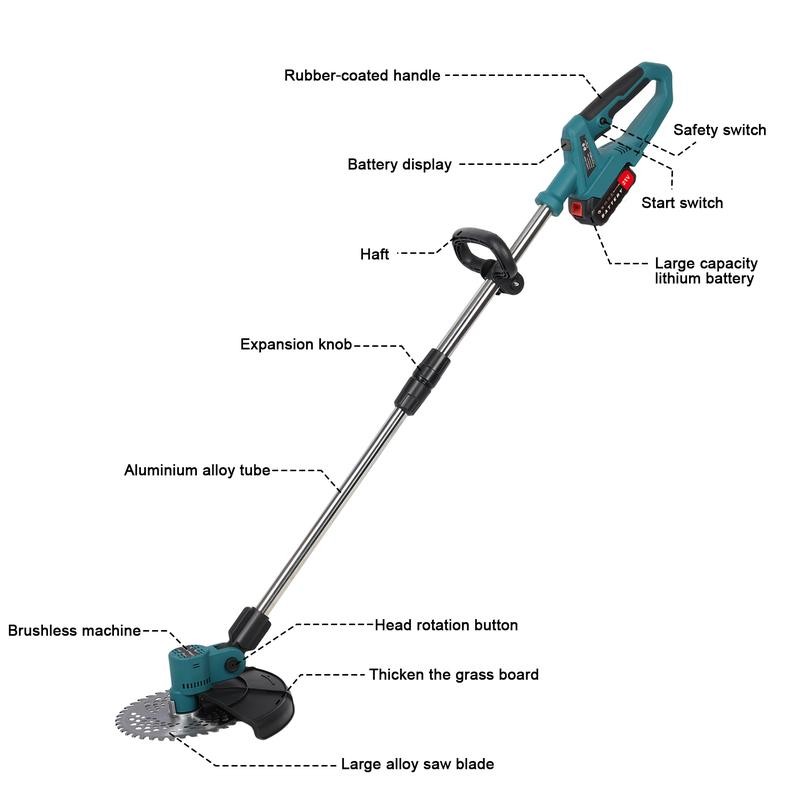 Battery Power Rechargeable Handheld Lawn Mower with Brushless Motor