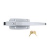 Satin Chrome Walk-in Cooler Door Safety Latch Body with Cylinder