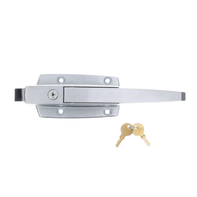 Satin Chrome Walk-in Cooler Door Safety Latch Body with Cylinder
