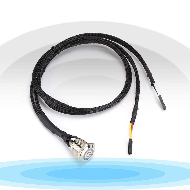 ASHATA Computer Power Button Cable, PC Power Reset Switch LED