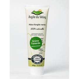 Grüne Tonerde-Produkte für Darm, Gesicht und Hautpflege, mit Aloe Vera & Aloe Barbadensis Cream - L'Argile verte du Velay Französische Grüne Tonerde | 400g PASTE