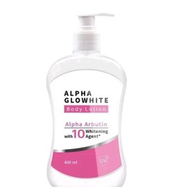 No Brand Alpha Glow White Body Lotion with Alpha Arbutin 10 Whitening Agent 400 ml. Whitening Just 3 day.