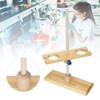 Pssopp 2 Holes Wooden Separating Funnel Stand Holder Adjustable Height