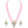 Aheli Crystal Pearl Long Collar con pendientes de caída Conjunto