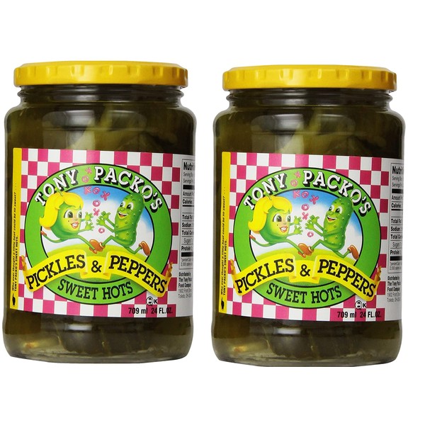 Tony Packo's Sweet Hot Pickles and Peppers, 24 Ounce (2-Pack)