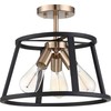Nuvo 60/6643 Chassis 3 Light Semi-Flush Mount Fixture, Copper Brushed