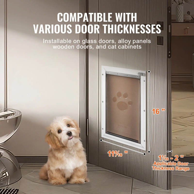 Aluminum Pet Door Small Animal Supplies With Lock Magnetic Flap