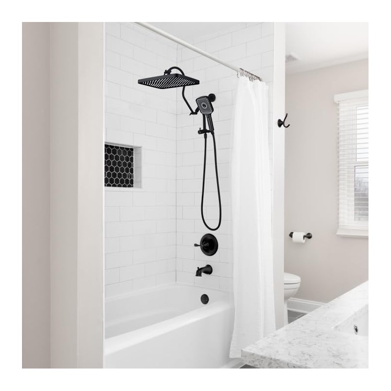 13 Inch Rainfall Shower Head with Multi-Function Handheld Sprayer Combo,