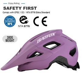 BATFOX Bike Helmet for Adult Men & Women - Adjustable Mountain & MTB & Road Bicycle Helmet (54-61cm) with Ultra-Light Ventilation