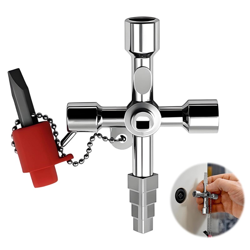 tiyiyok Cross Key 4-Point Control Cabinet Key, Square Key, Triangular