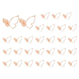 PATIKIL Butterfly Charm, 30 Pcs Alloy Butterfly Open Back Bezel Frames for Woman Necklace Earring Bracelet Jewelry Making and DIY Crafts, Rose Gold, 1.54 x 1.5 Inch