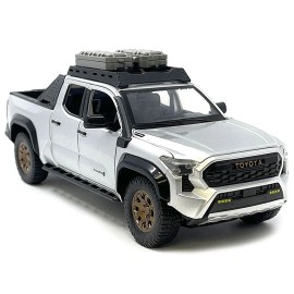 2024 for Toyota Tacoma Trailhunter Edition Pickup Truck DCD 1/24 Diecast Model Silver Metallic DC Car