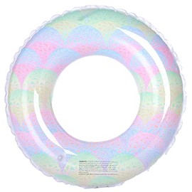 ZaH Swim Ring for Adult Kids Printing Pattern Swimming Pool Toys Summer Holiday Inflatable Swimming Tube (Colored Wave, 35.4 Inch)