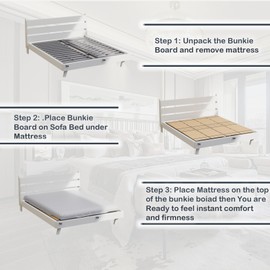 NobleRealm® Full Size (54 x 76 in) Heavy Duty Bed Panels Foldable Box Spring, Bunkie Board, Bed Support Slats | Modular Portability Design, Easy Setup, Foldable