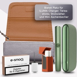 [20+ Colours] e-smoQ Case Compatible with IQOS Iluma, High-Quality Case for Starter Set (Silver)