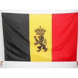 AZ FLAG Belgium Coat of Arms Flag 2' x 3' for a Pole - Belgian with Lion Flags 60 x 90 cm - Banner 2x3 ft with Hole