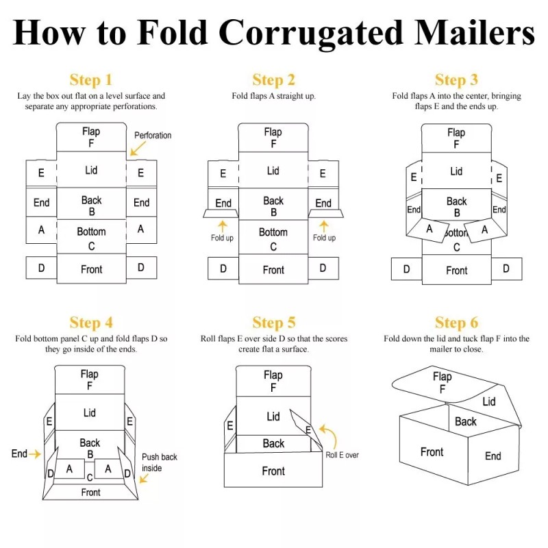 6x5x3" White Corrugated Mailers - Eco-Friendly Packaging Solution, 50 Count