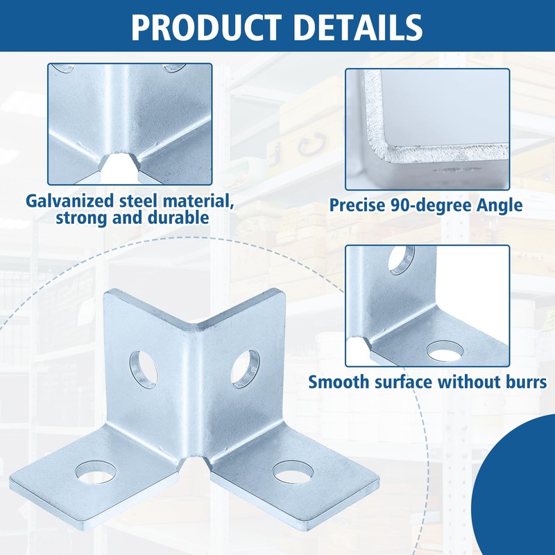 Shimeyao 4 Pcs 4 Hole Double Corner Channel Wing Fitting,
