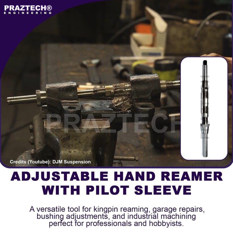 PRAZTECH Long Pilot HSS Blade Adjustable Expanding Hand Reamer |