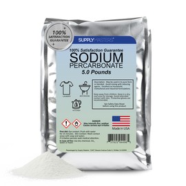 SupplyMasters Sodium Percarbonate Powder 5 lbs Pack - Oxygen Source & Bleach Alternative - Clothes Brightener, Laundry Detergent & Stain Remover