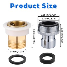 Bruislard Quick Connect Faucet Adapter, Dishwasher Machine Faucet Adapter for Portable Washer Fits Male 15/16-27 or Female 55/64-27 x 3/4'' Garden Hose Threads