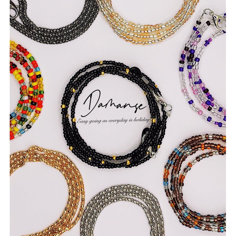 Damanse Eyeglass Chain,8 Pcs Beaded Eye Glasses Strap Holders around