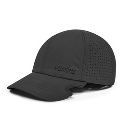 VIKTOS Men's Superperf Notch Hat - Moisture-Wicking Casual Outdoor Front-Square Mid-Profile Baseball Cap w/Notch Technology, Black, Small/Medium