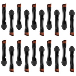 Double Sided Eye Shadow Sponge Applicator Eye Brow Make Up Brush Portable Makeup Tool 20pcs (Black)