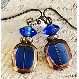 Blue and Bronze Earrings. Jewelry Earrings for Women #3298FE671