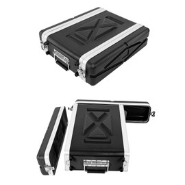 MUZNOTE 2U ABS Rack Case Shallow 12" Depth,19" Rackmount Flight Road Travel Case,Waterproof ProtectiveHard Case with Customized Foam, Wireless Mic SystemStorage,Amps, Mixers,Microphone Receivers