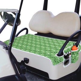 Golf Cart Seat Covers, Golf Cart Seat Towel Blanket with 4 Side Pockets & Non-Slip Bottom Fits for EZGO, Club Car, Yamaha and More 2 Person Seats Golf Carts