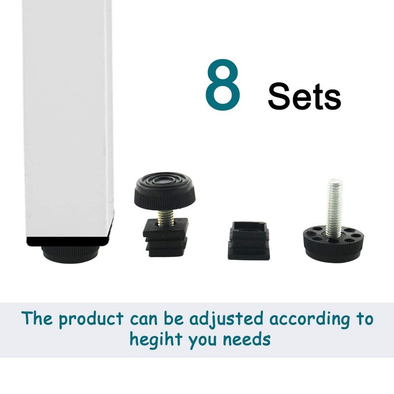 sourcing map Adjustable Leveling Feet 20 x 20mm Square Insert