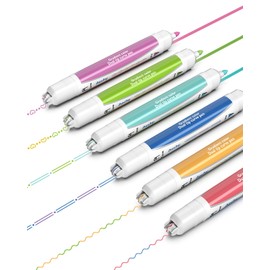 Aechy Curve Pen 2 Color Line Pen Water Based Twin Marker Pen Roller Stamp & Felt Tip 6 Color Pen Set Quick Dry Notebook Notebook Card Making School Office Writing Instruments