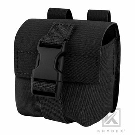 KRYDEX Tactical Frag Grenade Pouch MOLLE PALS & Belt System Small Handy EDC Glove Pouch - Color: Black
