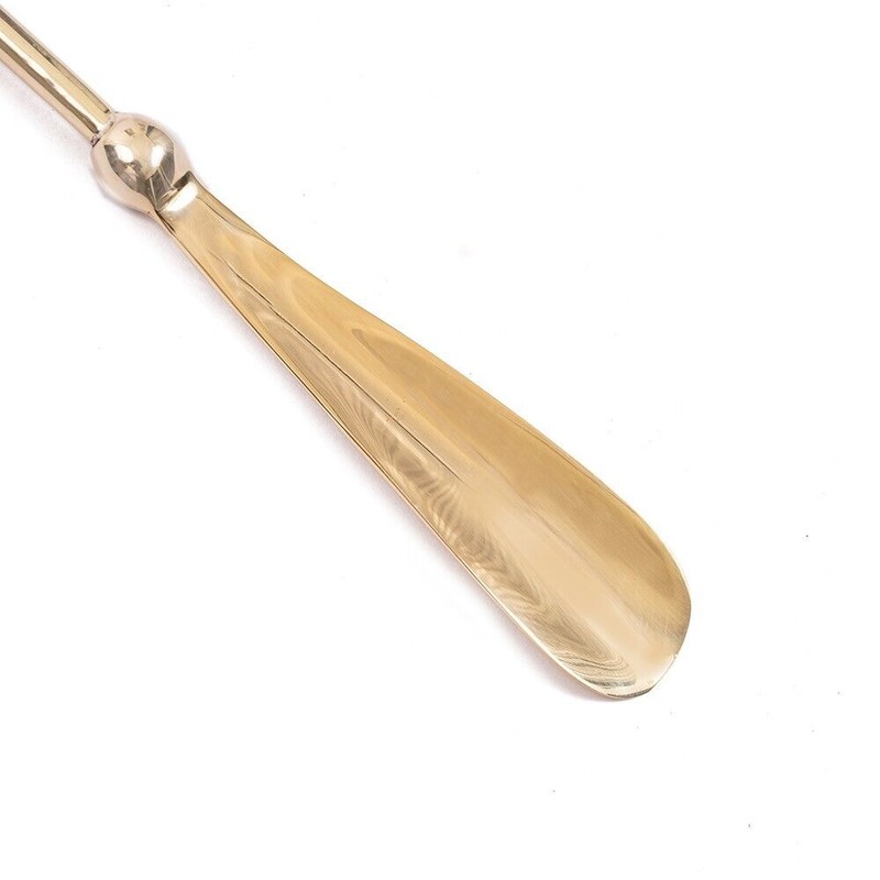 GLOBEDECOR Long Shoehorn Brass 2ith Fleur Di LIs Top 23"