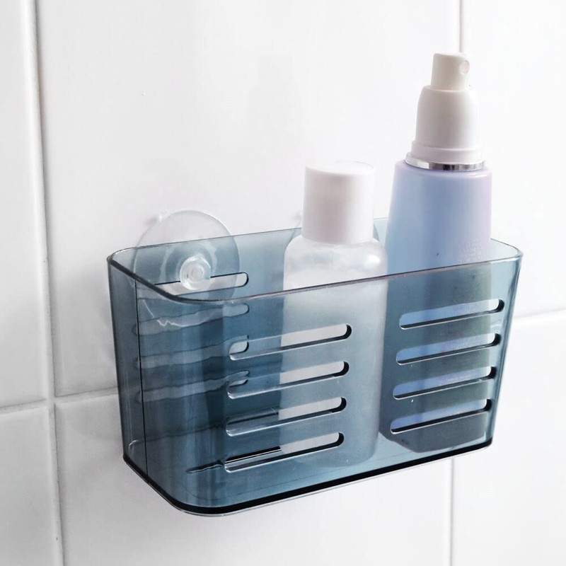 3X Box Sweden Bathroom Basket 15.5cm w/Suction Shower Bathroom Organiser