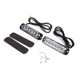 Luces estroboscópicas de advertencia de emergencia, 2 unidades, 12 V, 6 LED, luces estroboscópicas LED intermitentes de advertencia de emergencia para camión, coche, vehículo (ámbar)