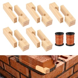 10Pcs 4 Inch Wood Masonry Line Blocks Kit with 2 Rolls Polyester Mason Line
