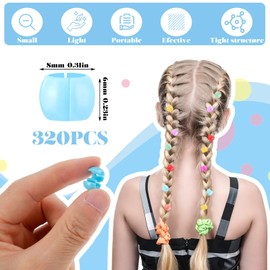 Pack of 320 mini hair clips, plastic hair clips, non-slip handle, small jaw clips, rainbow hair clips, small, mini round hair clips for design, children and adults