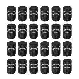 FINELYCR Pack of 24 Bicycle Valve Caps, Aluminium Car Valve Cap, Dustproof Car Valve Caps, Motorcycle Valve Caps with Airtight Sealing Ring, for Cars Motorcycles Bicycles